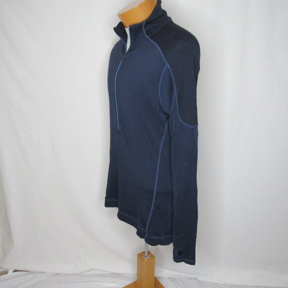 Smartwool Blue 1/2 Zip Merino Wool Baselayer Thermal Men's L Large - Picture 2 of 8